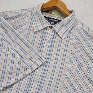 Ecko Unltd by Marc Ecko Mens Plaid Shirt‎ Size 3XL Color White Blue Orange